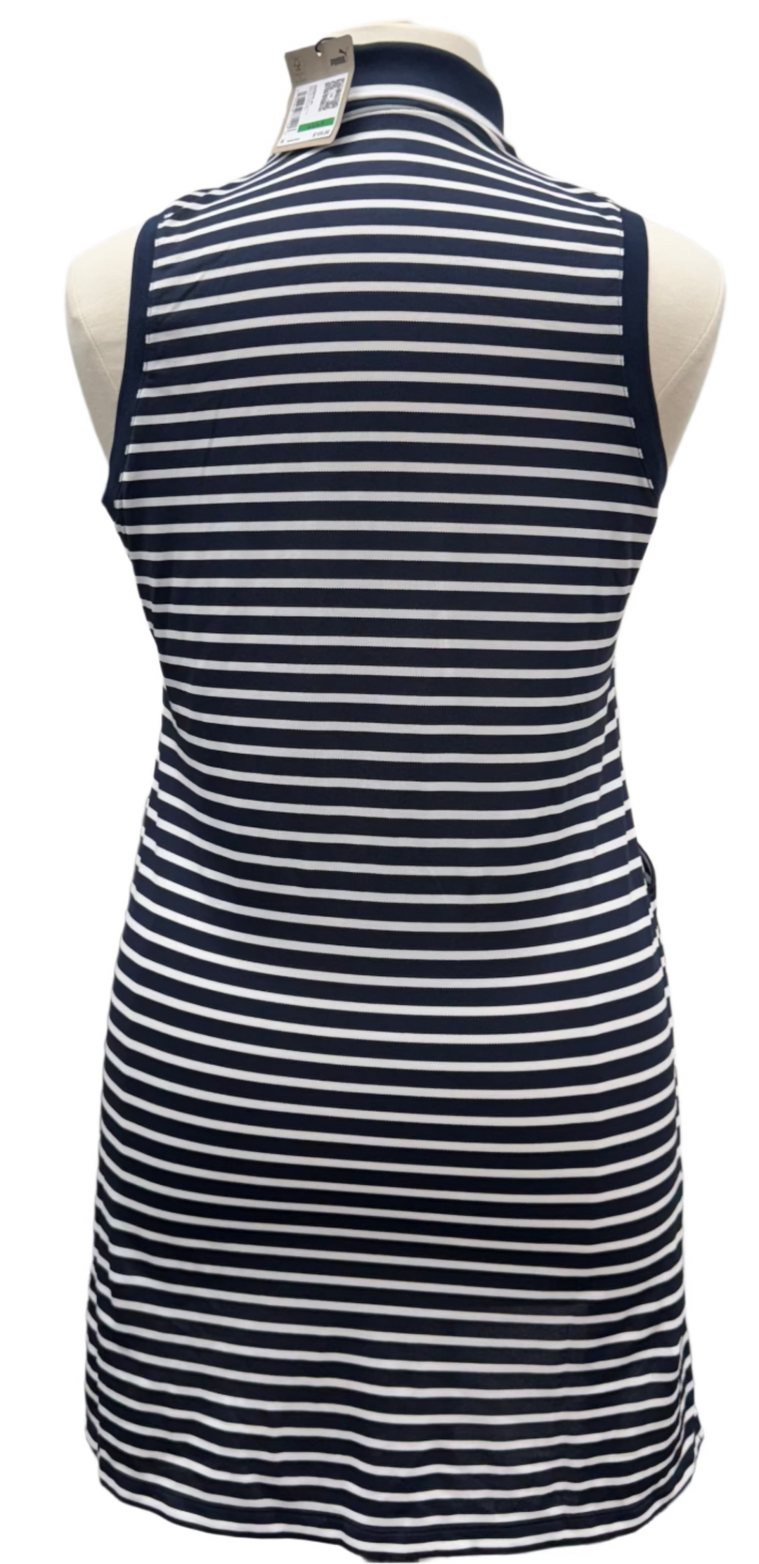 Puma Everyday Stripe Pique Dress  - Navy/White - Large - Skorzie