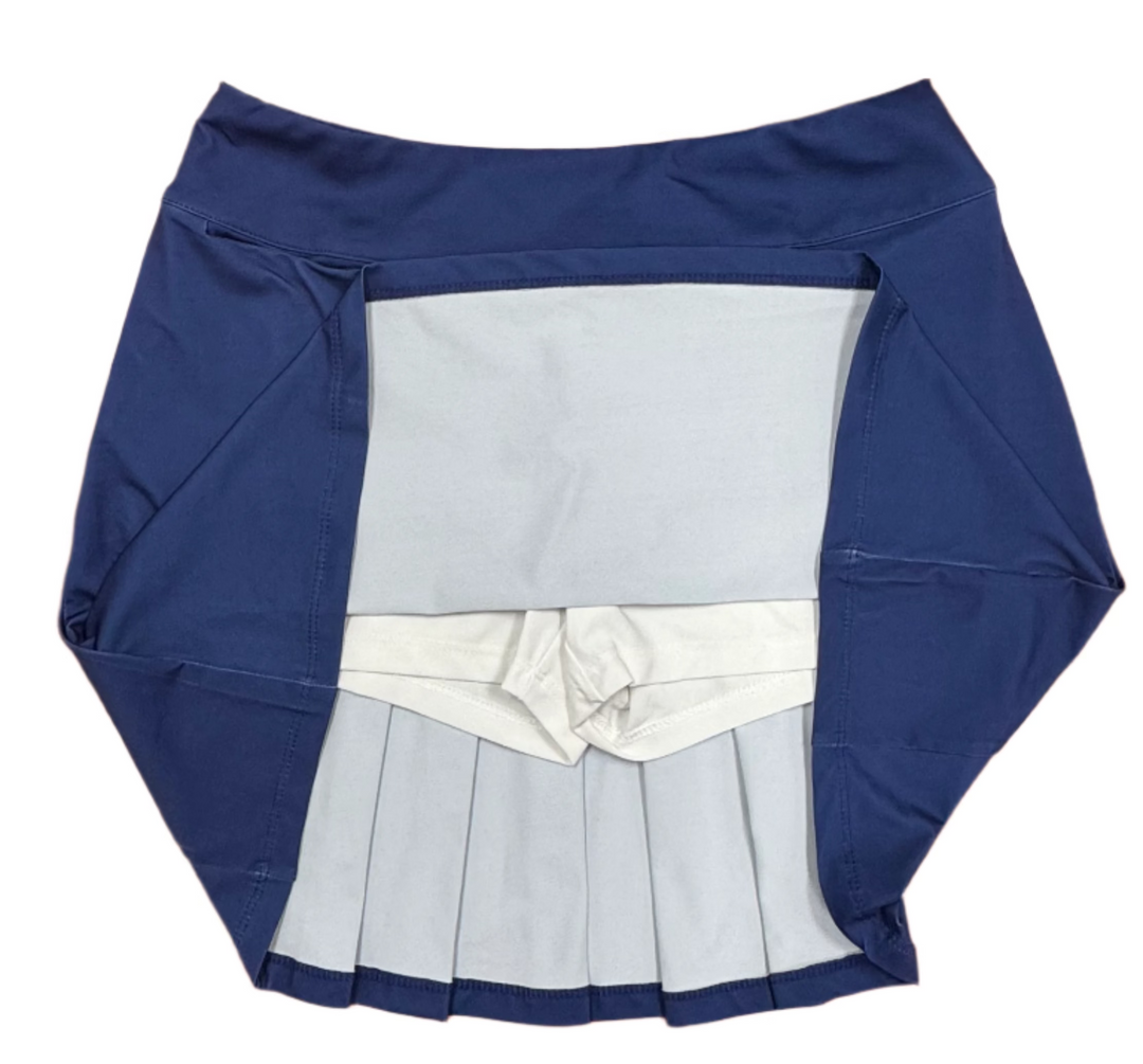 Amy Sport Marisa Pleated Skort 16" - Navy - Skorzie