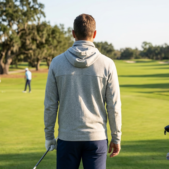 B Draddy Mens Long Sleeve Zip Mock Hoodie - Grey/Multicolored - Skorzie