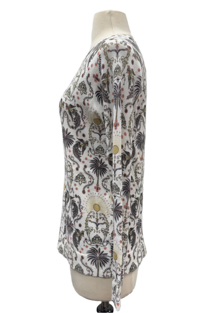 Kastel Denmark Regal Palm Crewneck Sweater - White - Skorzie