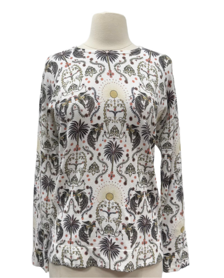 Kastel Denmark Regal Palm Crewneck Sweater - White - Skorzie