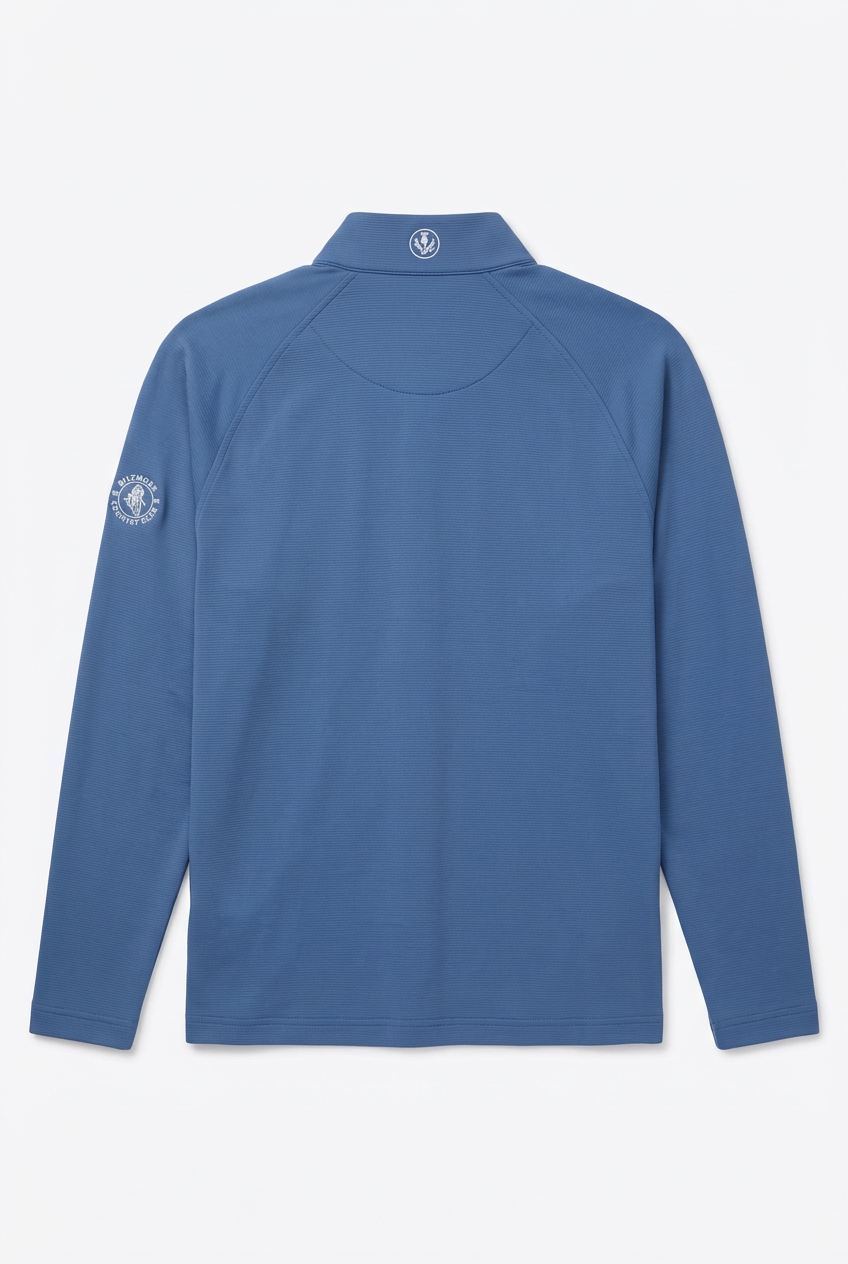Donald Ross Mens Long Sleeve Niall Zip Pullover - Denim Blue - Skorzie