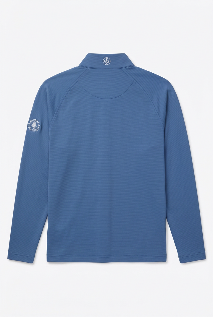 Donald Ross Mens Long Sleeve Niall Zip Pullover - Denim Blue - Skorzie