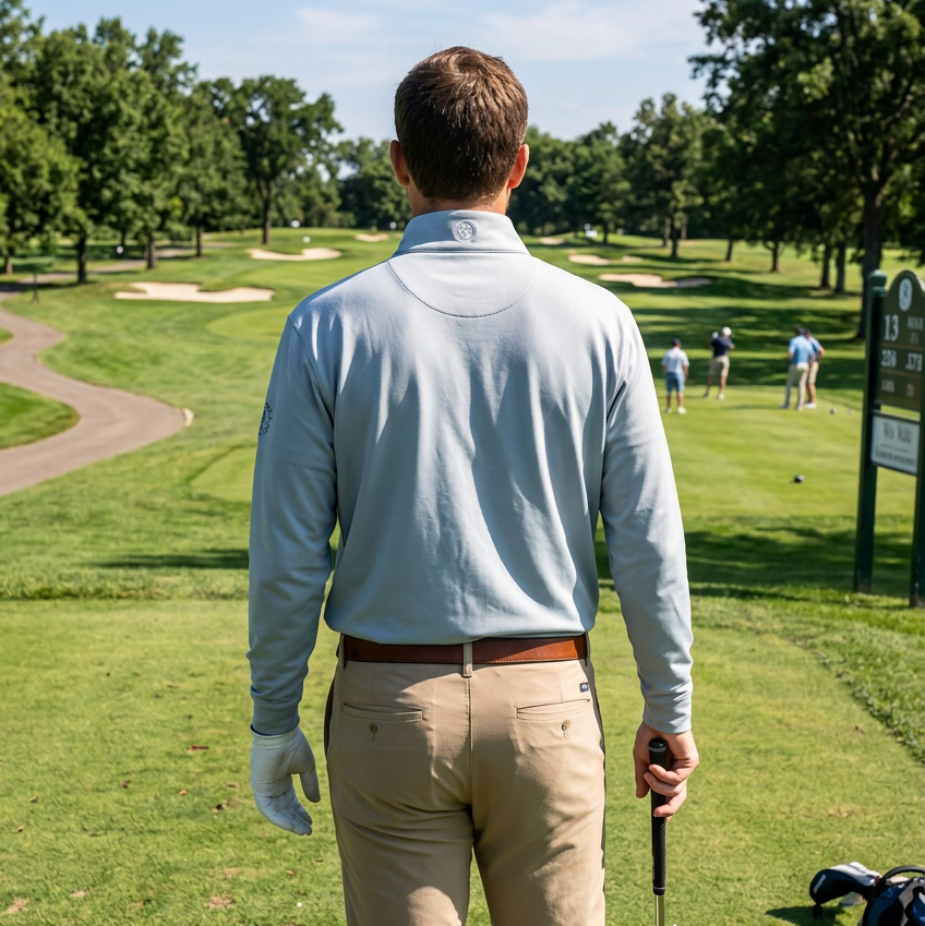 Donald Ross Mens Long Sleeve Falkirk Zip Pullover - Heather Grey - Skorzie