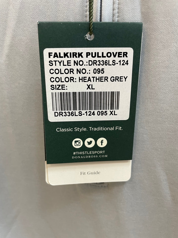 Donald Ross Mens Long Sleeve Falkirk Zip Pullover - Heather Grey - Skorzie