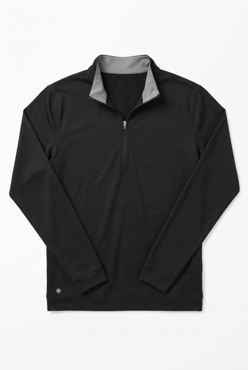 Adidas Mens Elevated Long Sleeve Quarter Zip Mock - Black - Skorzie