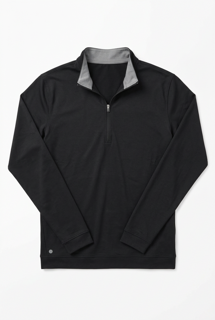 Adidas Mens Elevated Long Sleeve Quarter Zip Mock - Black - Skorzie