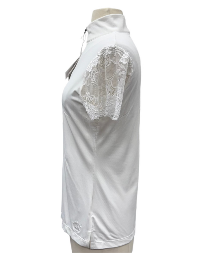 Kastel Denmark Galloon Lace Short Sleeve Sun Shirt - White - Skorzie