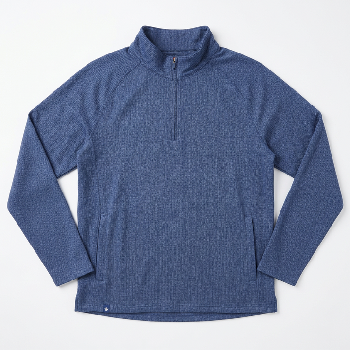 Donald Ross Mens Long Sleeve Teague Zip Pullover - Navy - Skorzie
