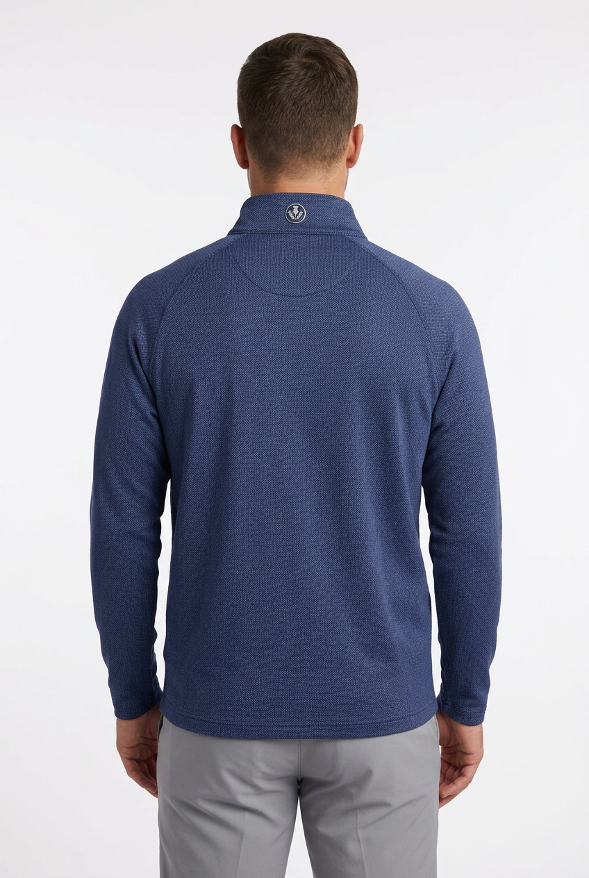 Donald Ross Mens Long Sleeve Teague Zip Pullover - Navy - Skorzie