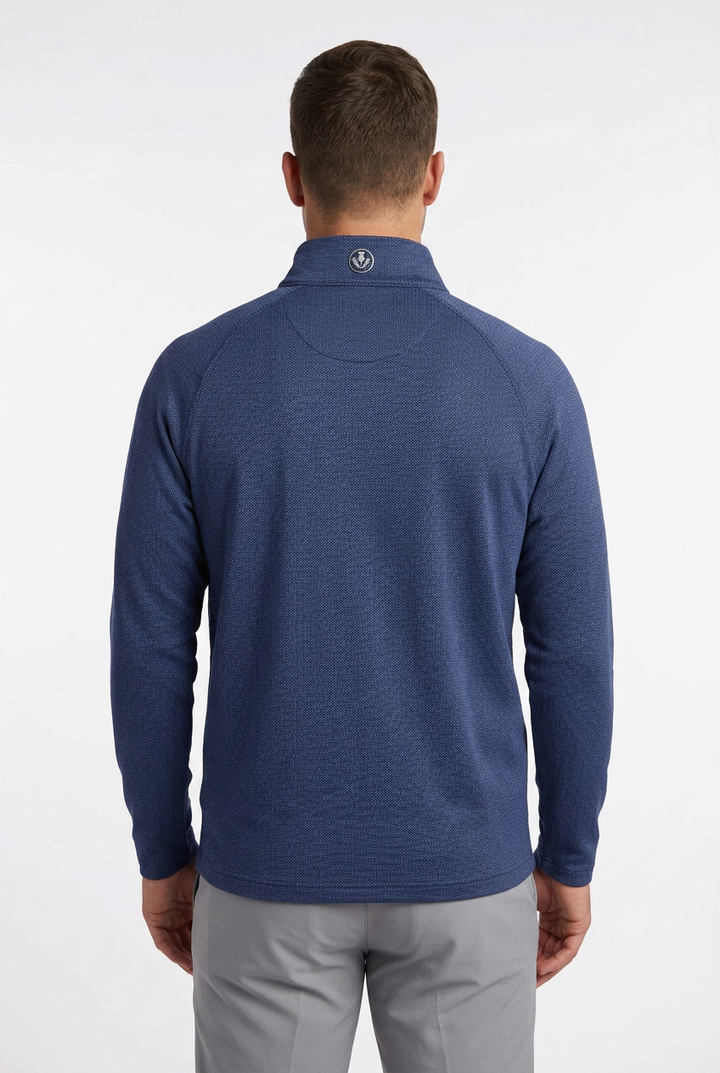 Donald Ross Mens Long Sleeve Teague Zip Pullover - Navy - Skorzie