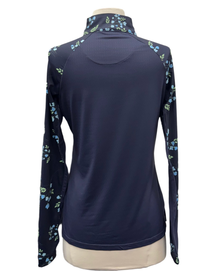 Kastel Denmark Raglan Long Sleeve 1/4 Zip Sun Shirt - Navy Rosebud - Skorzie