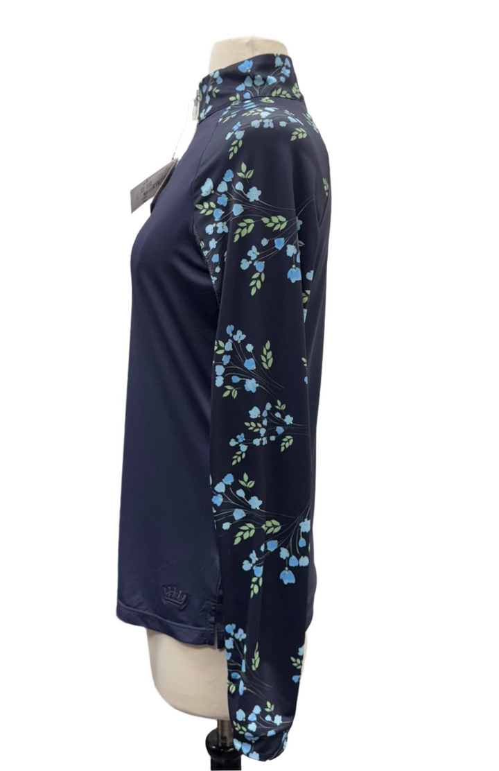 Kastel Denmark Raglan Long Sleeve 1/4 Zip Sun Shirt - Navy Rosebud - Skorzie