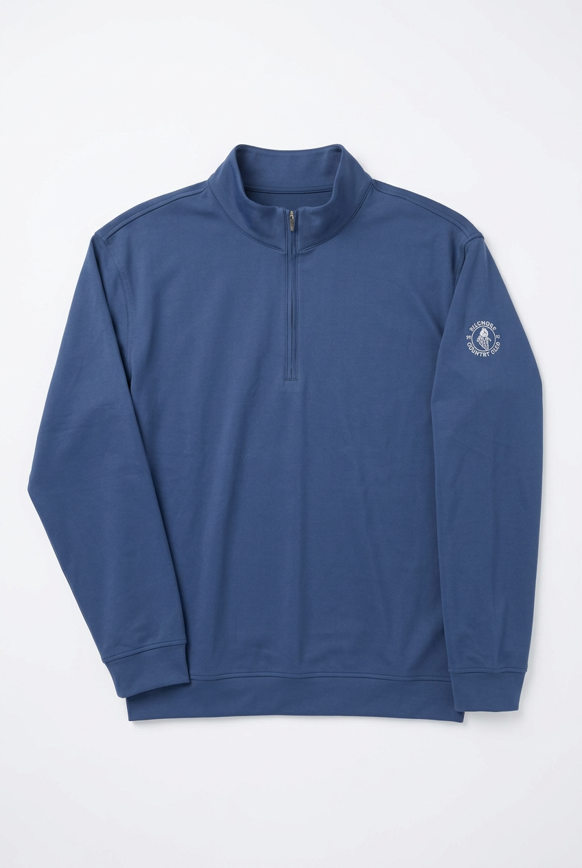 Donald Ross Mens Long Sleeve Falkirk Zip Pullover - Denim Blue - Skorzie