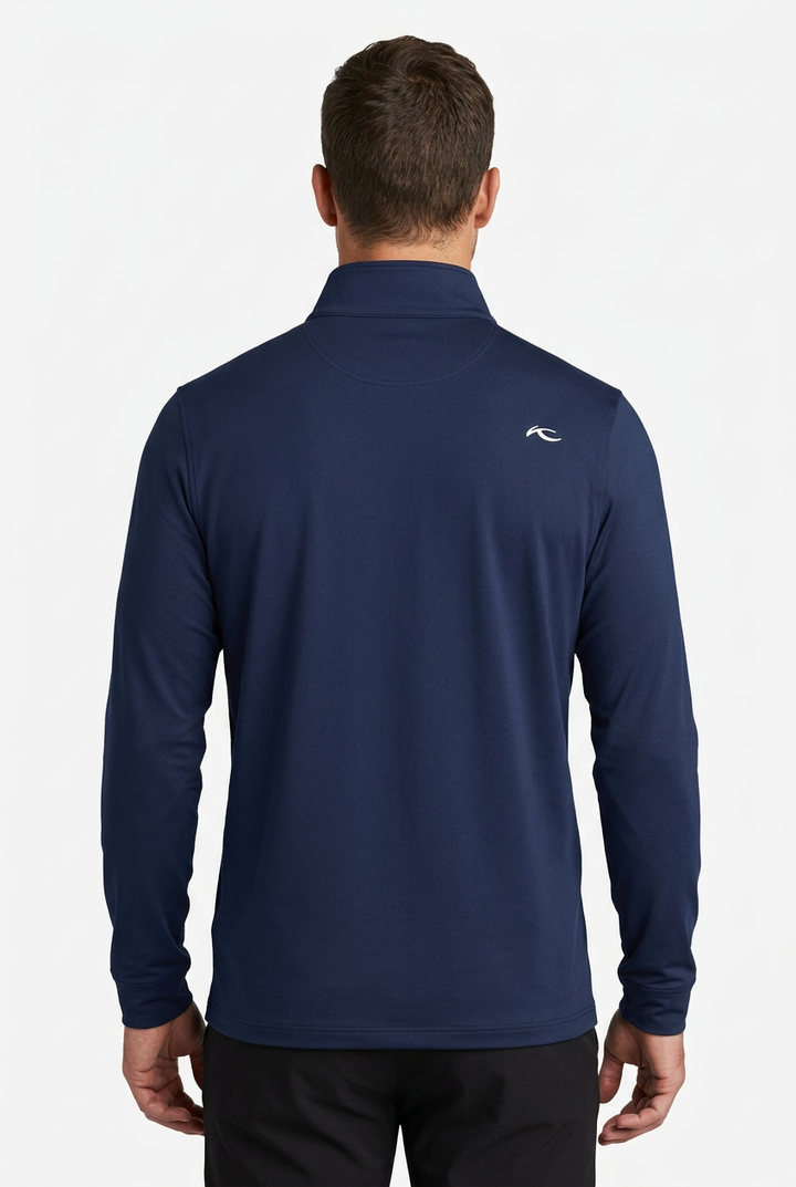 KJUS Mens Long Sleeve Soren Solid Button Polo - Navy - Skorzie