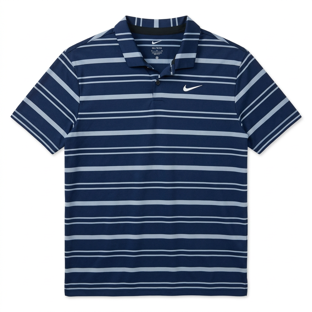 Adidas Mens Short Sleeve Striped Tour Button Polo - Navy/Multicolored - Skorzie