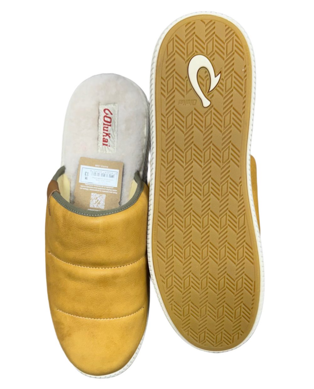 OluKai Men's Mua ‘Ili  Slippers - Golden Sand/Bone - Skorzie