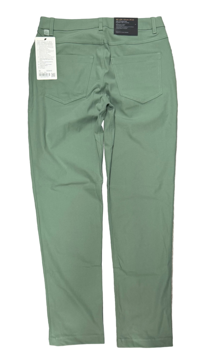Lululemon Men's ABC Classic-Fit 5 Pocket Pant Warpstreme - Green - 30" x 32" - Skorzie