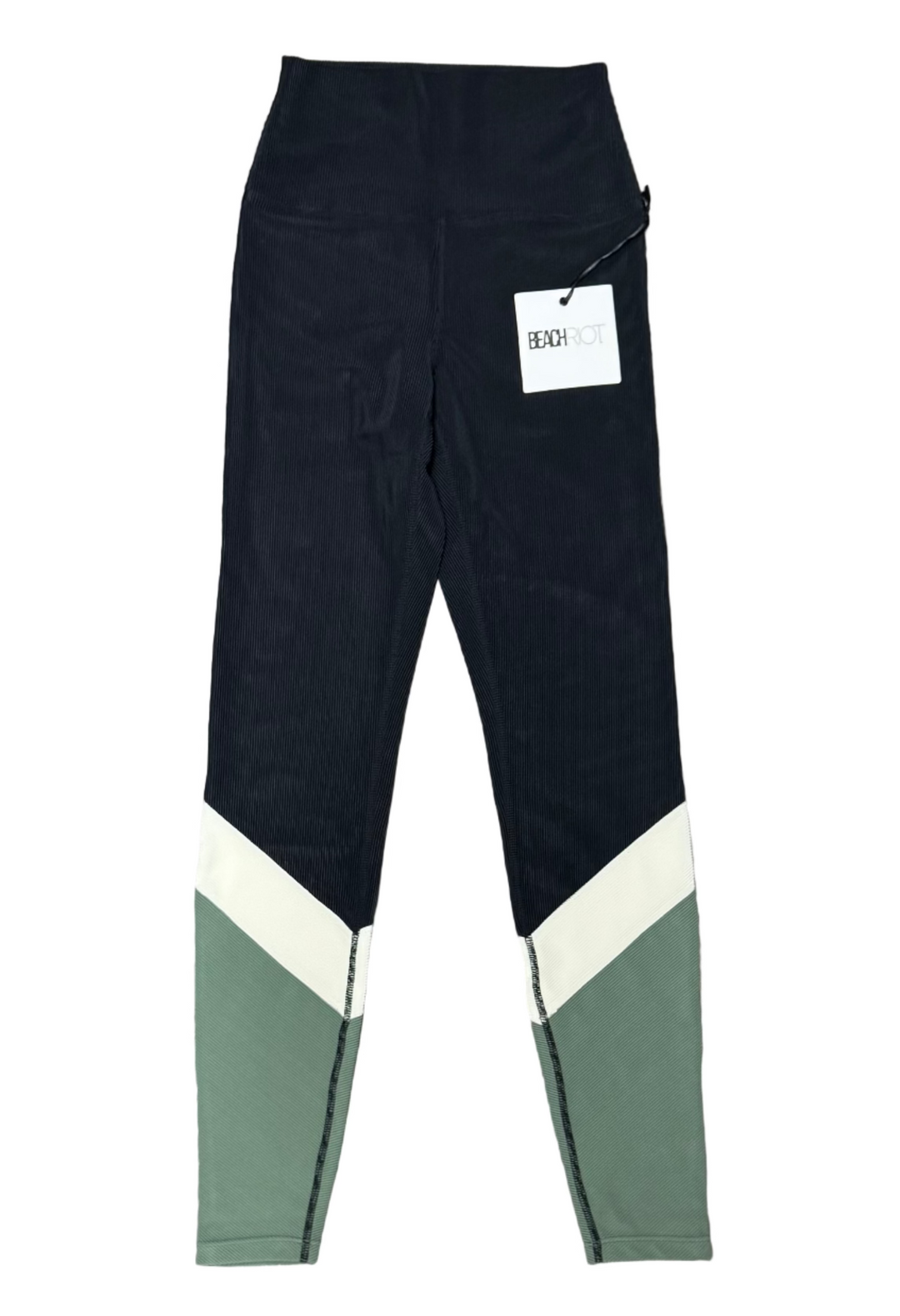 Beach Riot Colorblock Rib Leggings - Black - X-Small - Skorzie