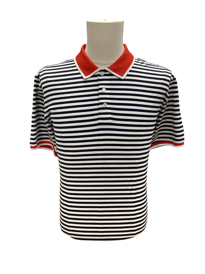 G/Fore Men's Tech Jersey Polo - Snow Stripes