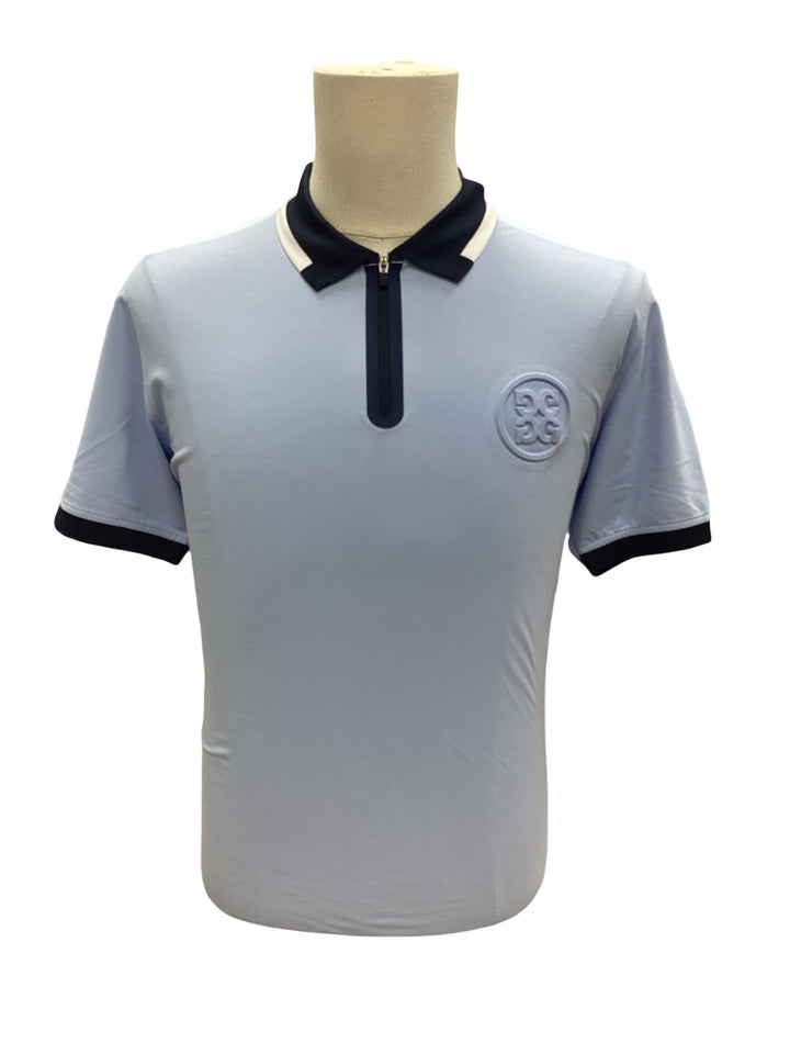 G/Fore Men's Logo Zip Polo - Sky - Medium