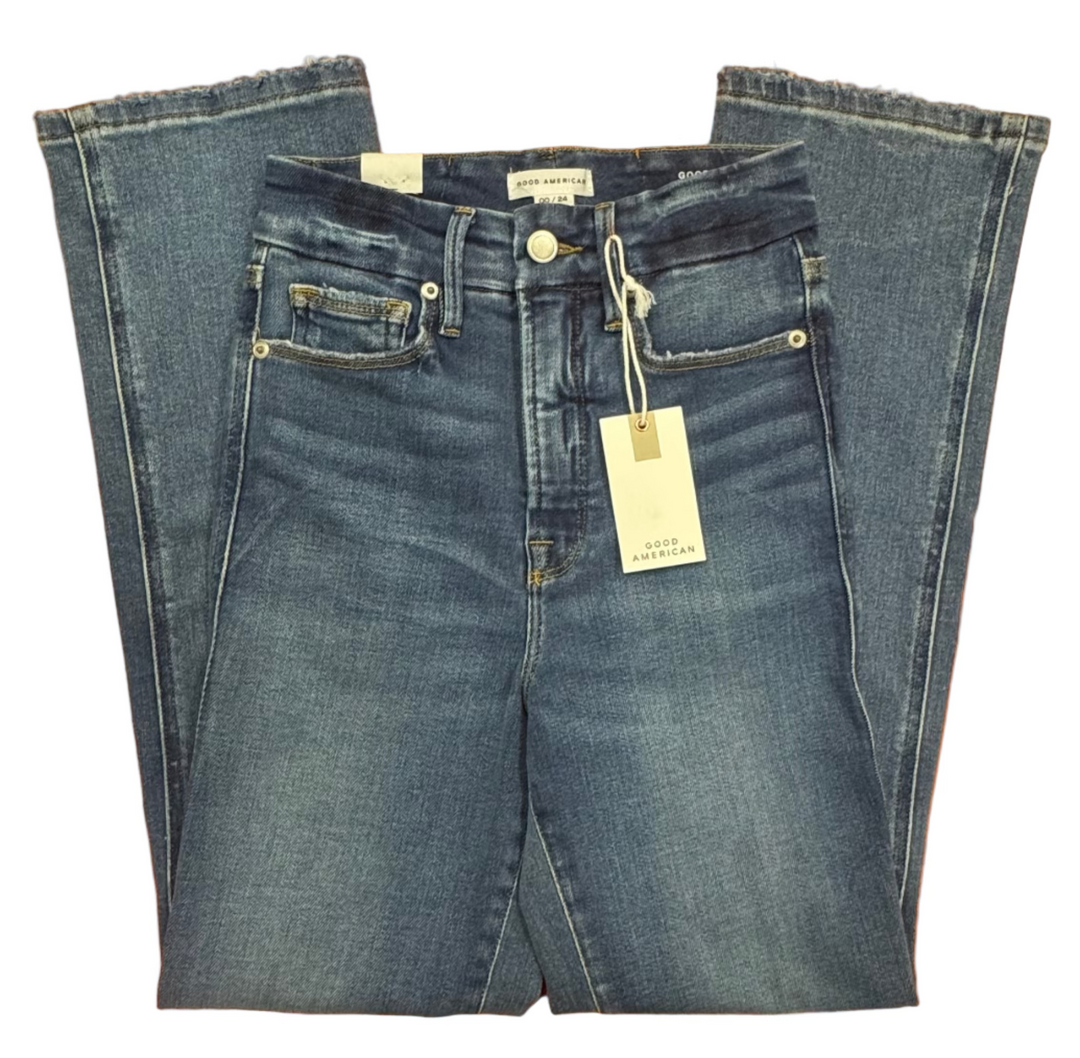 Good American Good Curve Straight Jeans - Indigo - Size 00/24 - Skorzie