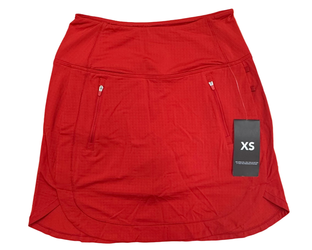 IBKUL Solid Straight Skort 17.5" - Red - X-Small - Skorzie