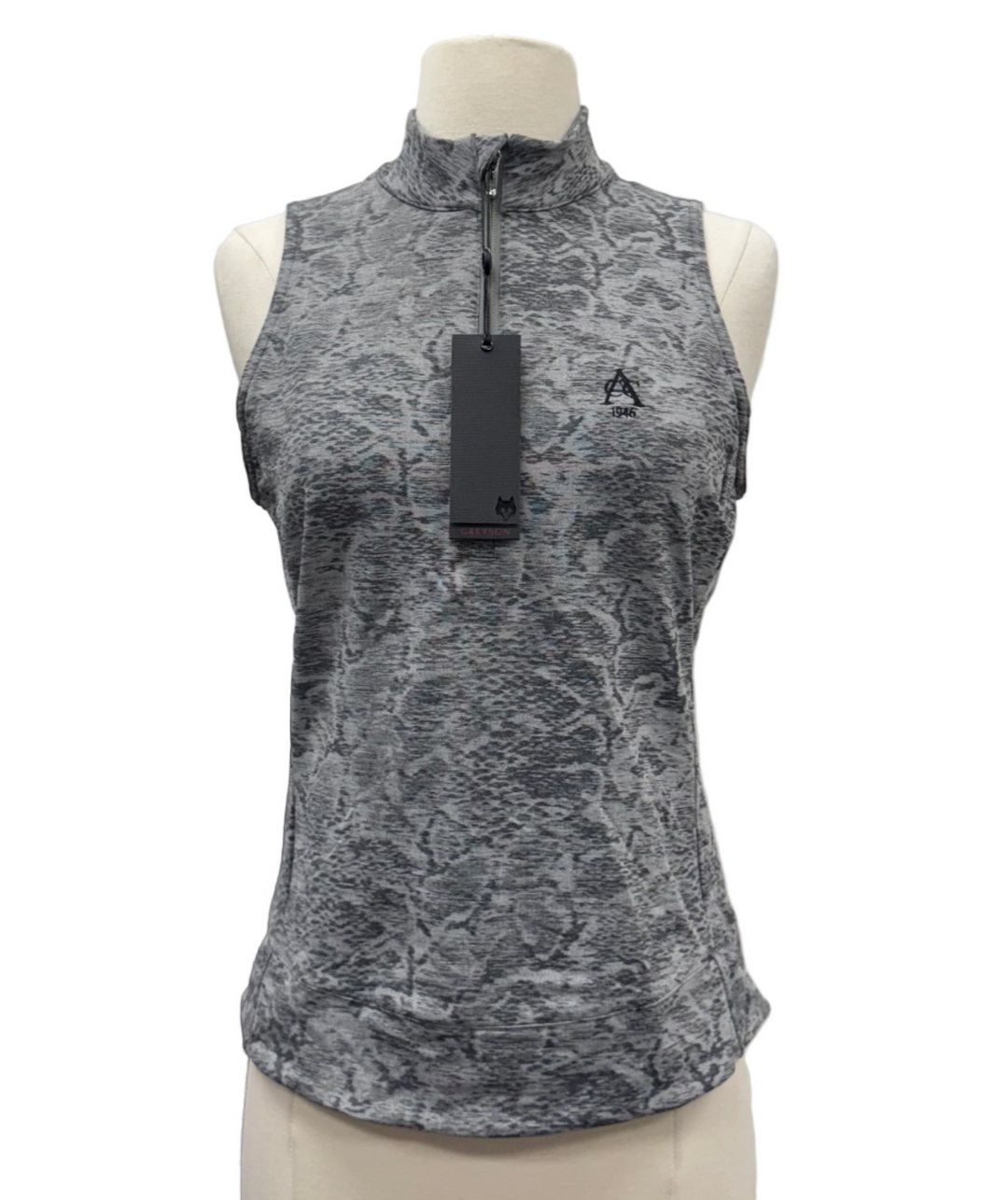 Greyson Wolf Scales Jacquard Sleeveless Halley Quarter Zip - Sand Multi - Skorzie