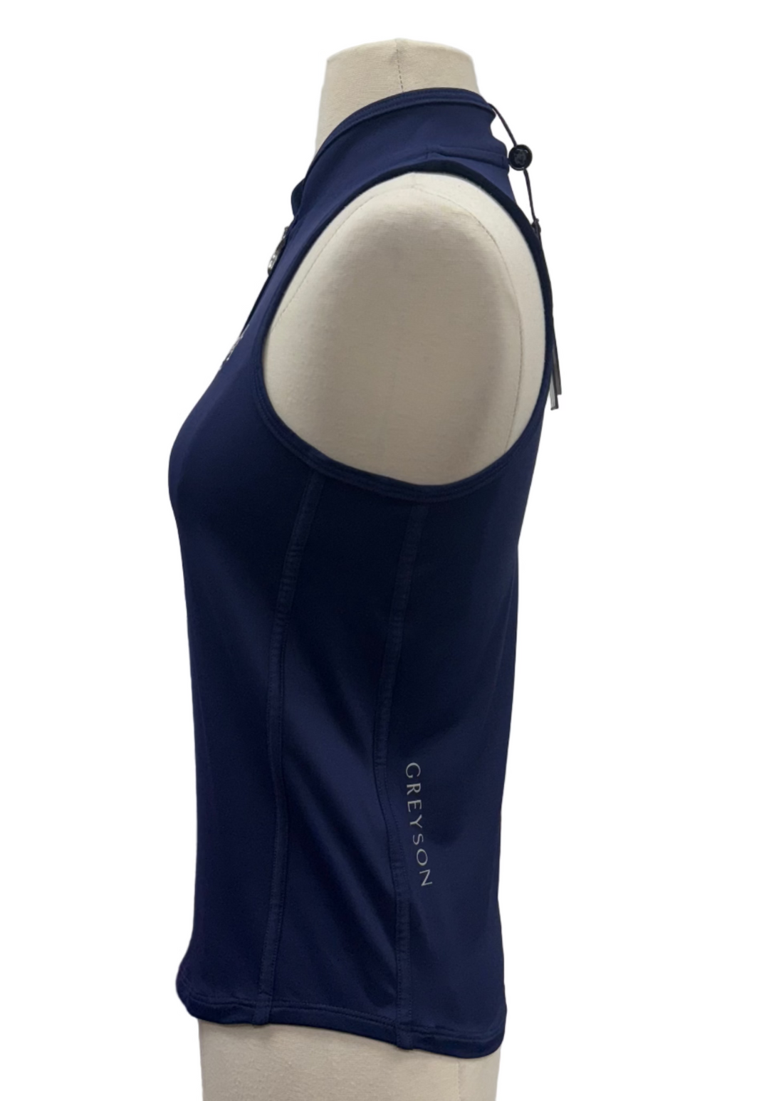 Greyson Sleeveless Vesta Mock Neck Top - Maltese Blue - X-Small - Skorzie