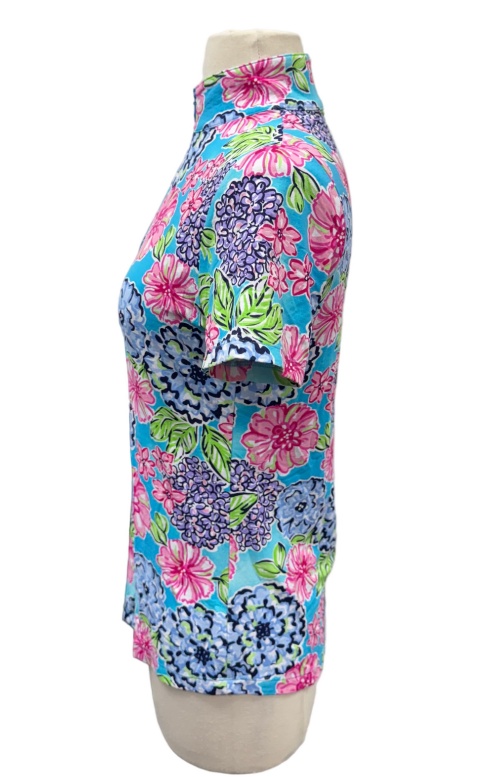 IBKUL Larisa Mock Neck Short Sleeve - Turquoise - X-Small - Skorzie