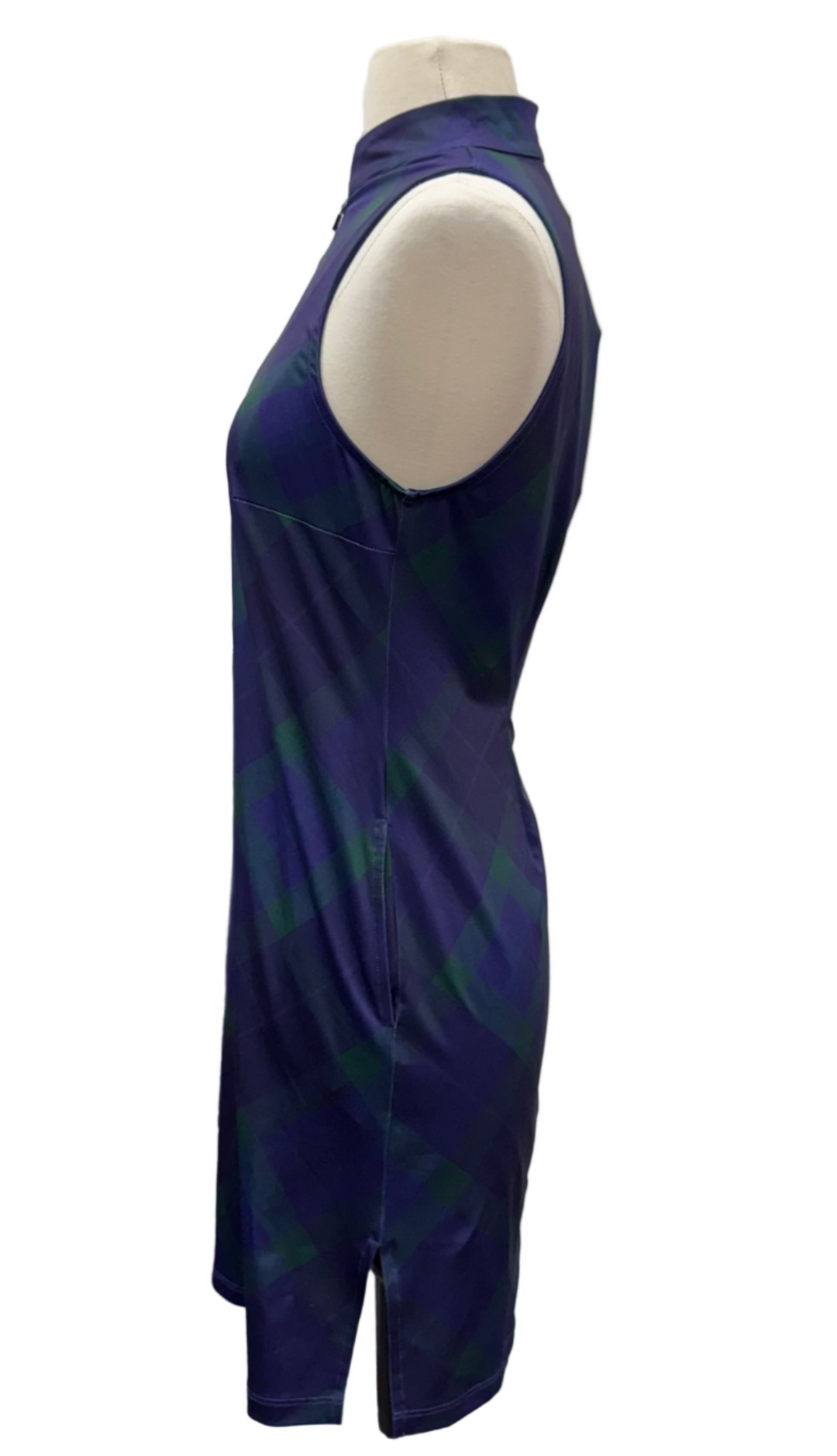 Amy Sport Course To Cocktails Sleeveless Dress - Dark Watch Plaid - Skorzie