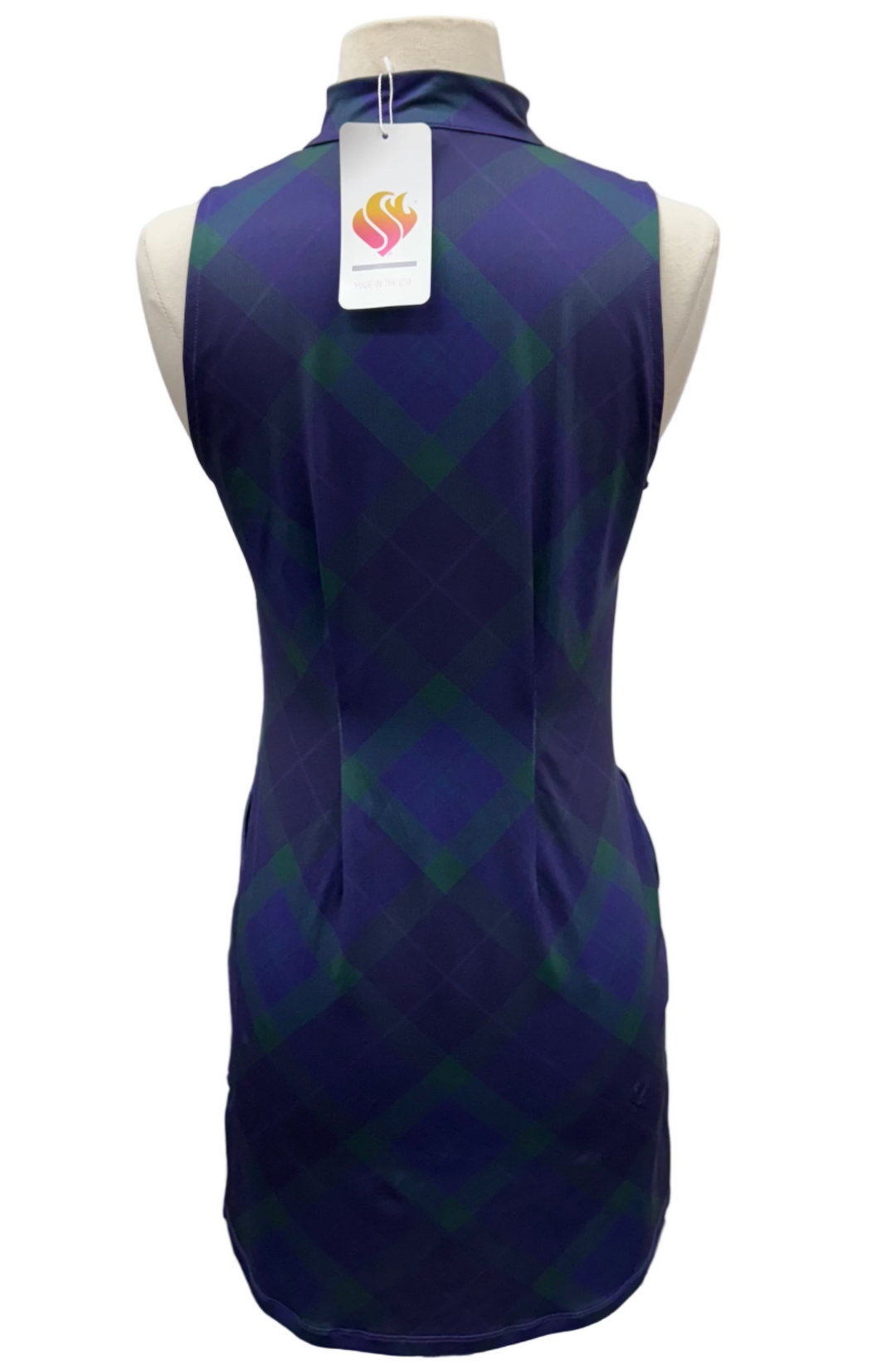 Amy Sport Course To Cocktails Sleeveless Dress - Dark Watch Plaid - Skorzie