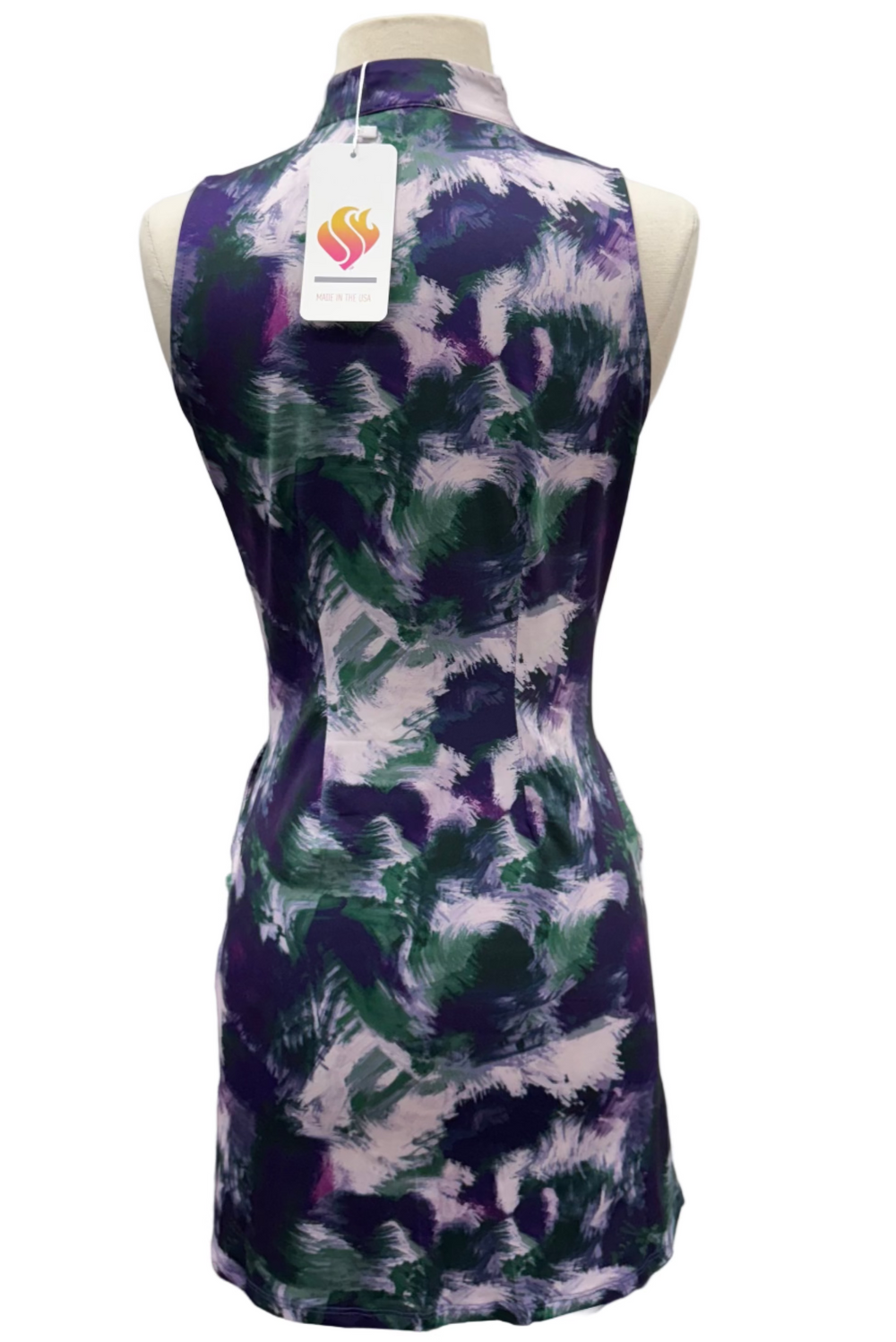 Amy Sport Course To Cocktails Sleeveless Dress - Dark Watch Abstract - Skorzie