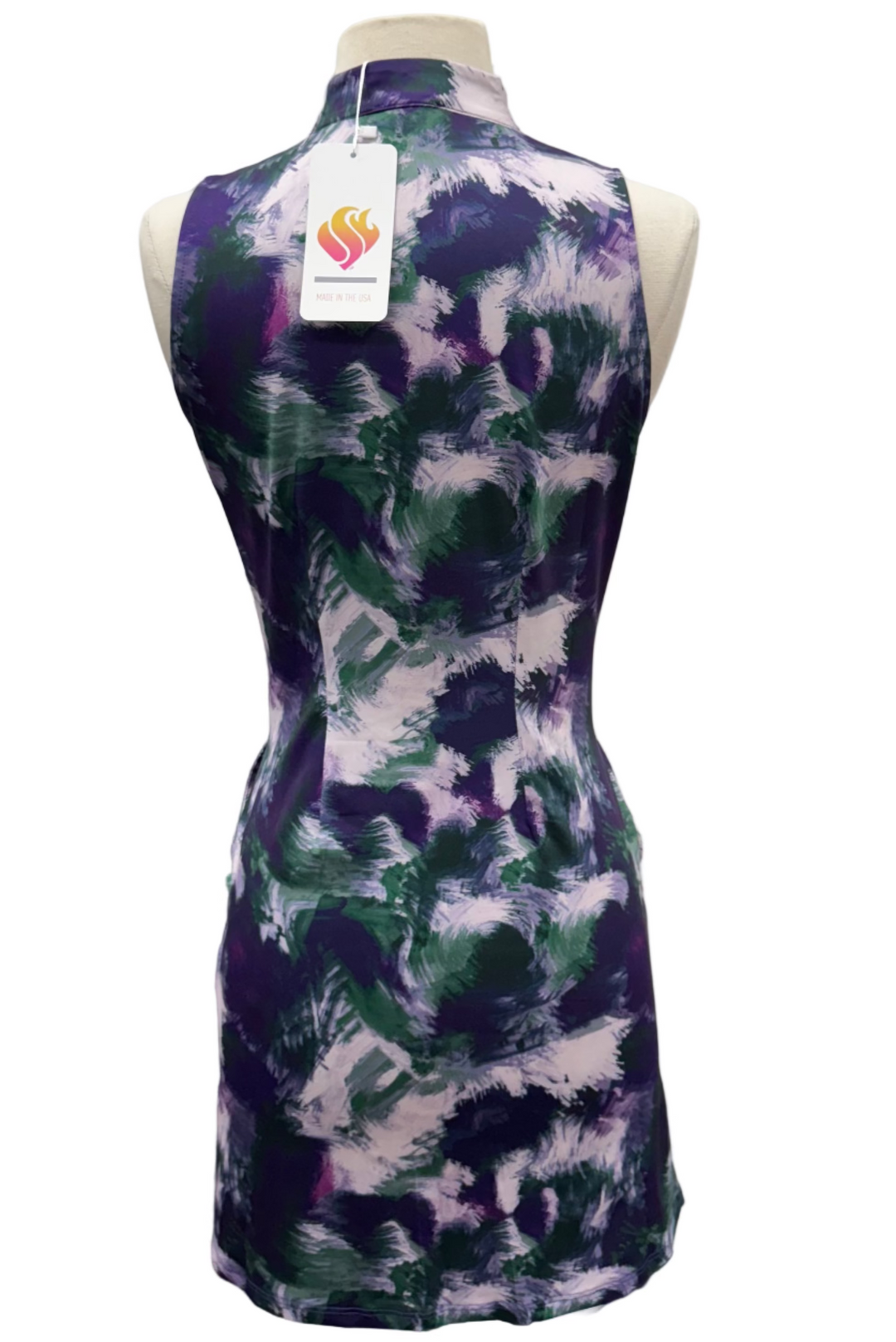 Amy Sport Course To Cocktails Sleeveless Dress - Dark Watch Abstract - Skorzie