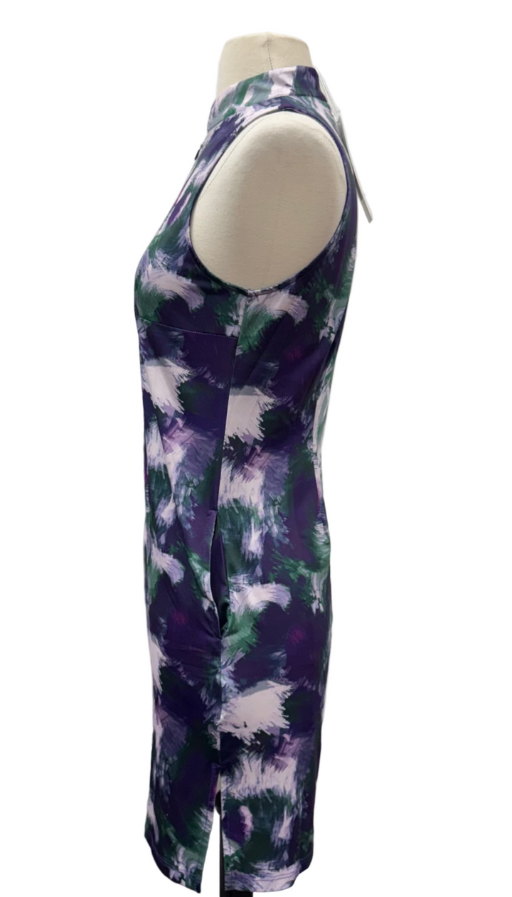 Amy Sport Course To Cocktails Sleeveless Dress - Dark Watch Abstract - Skorzie