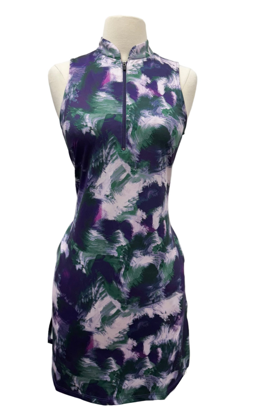 Amy Sport Course To Cocktails Sleeveless Dress - Dark Watch Abstract - Skorzie
