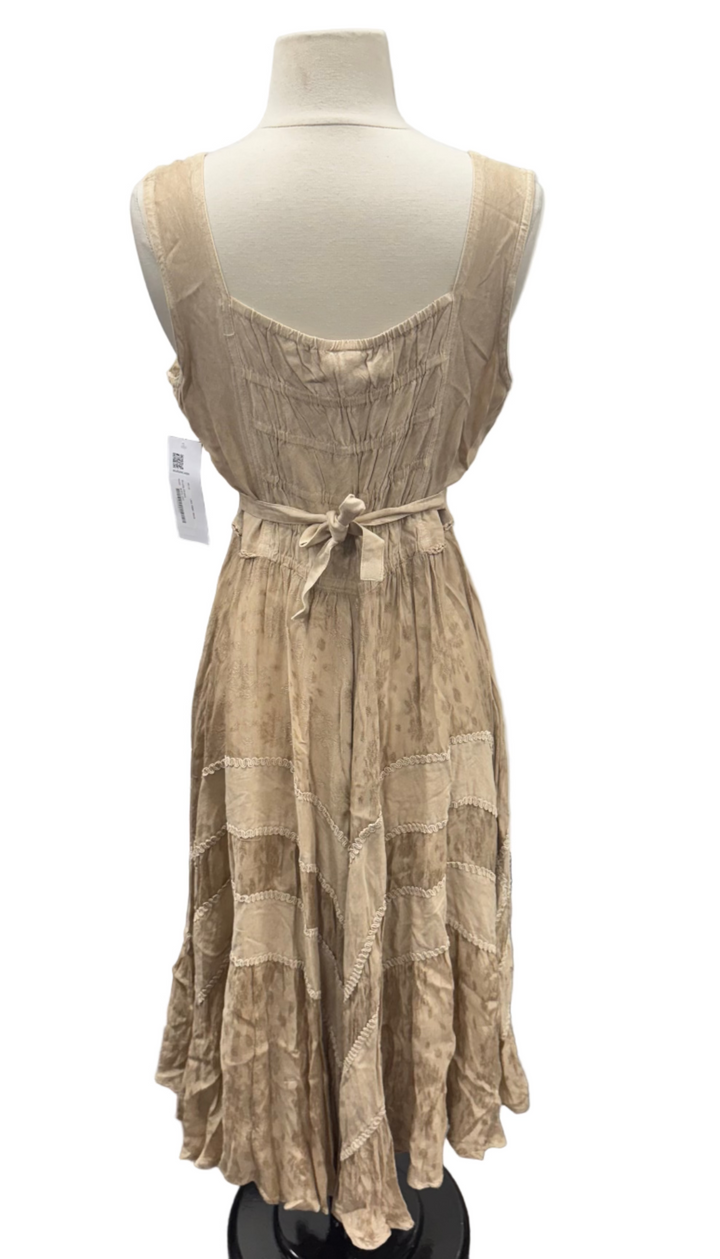 Scully Honey Greek Sleeveless Lace Front Dress - Light Latte - Skorzie