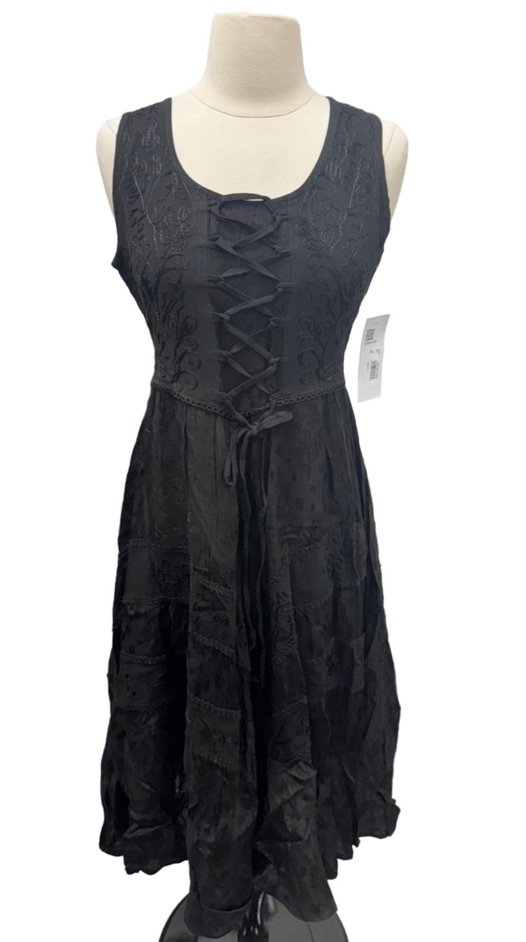 Scully Honey Greek Sleeveless Lace Front Dress - Black - Skorzie