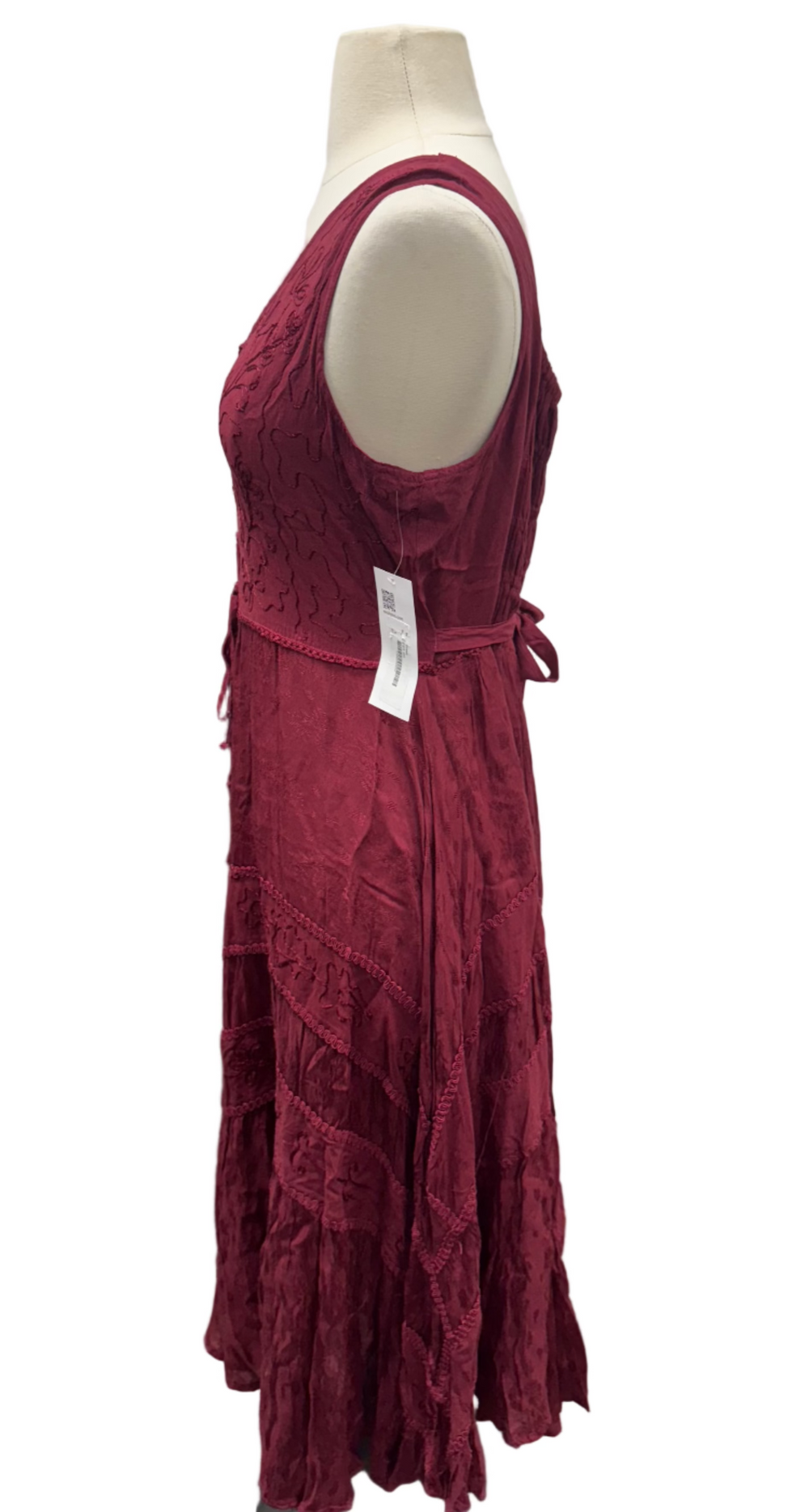 Scully Honey Creek Sleeveless Lace Front Dress - Burgandy - Skorzie