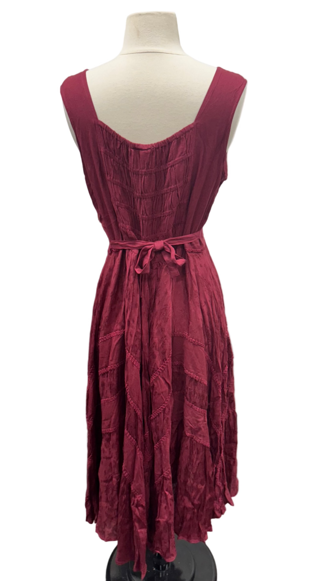 Scully Honey Creek Sleeveless Lace Front Dress - Burgandy - Skorzie