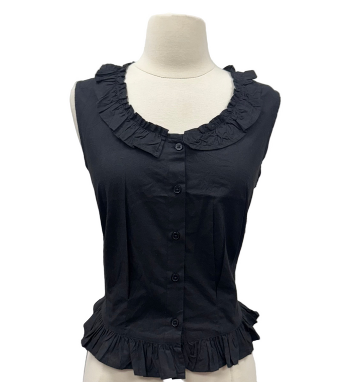 Scully Ruffle Camisole - Black - Skorzie