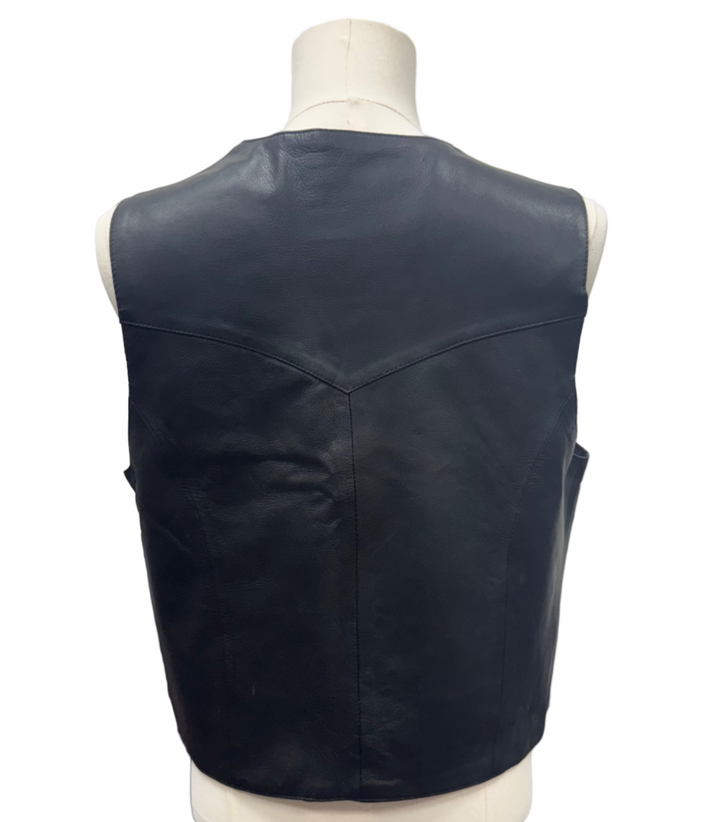 Scully Men's Leather Vest - Black - Medium - Skorzie