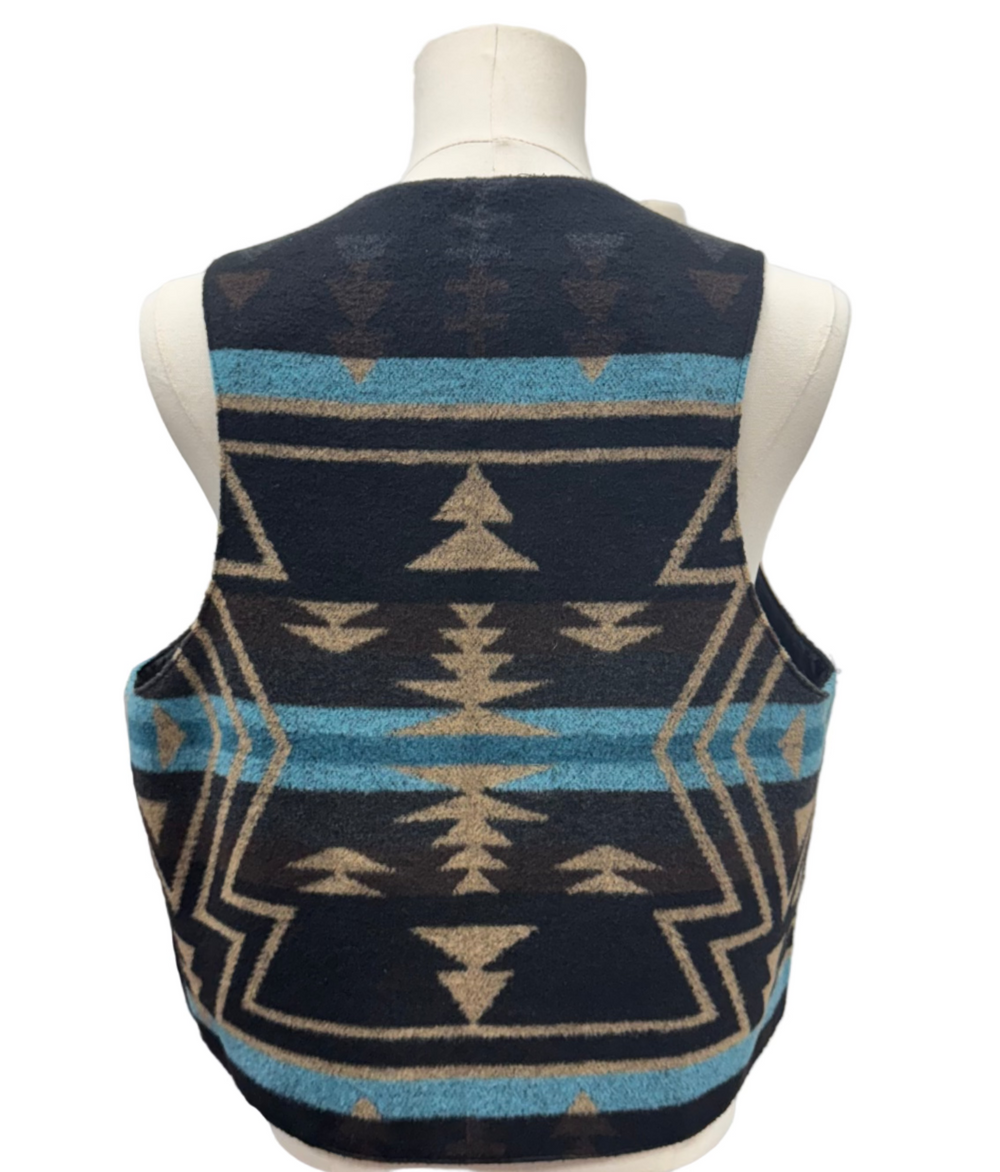 Rhonda Stark Smokey Montezuma Men's Lined Vest - Black/Brown - Skorzie