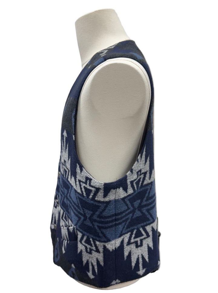 Rhonda Stark Smokey Montezuma Men's Lined Vest - Grey/Blue - Skorzie