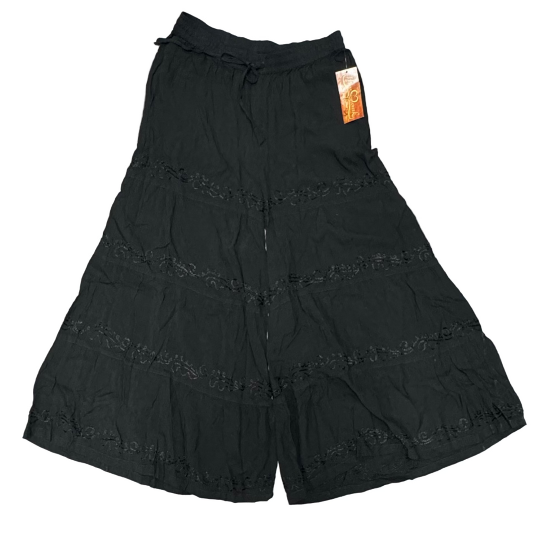 Scully Honey Creek Rayon Palazzo Pants - Black - Skorzie