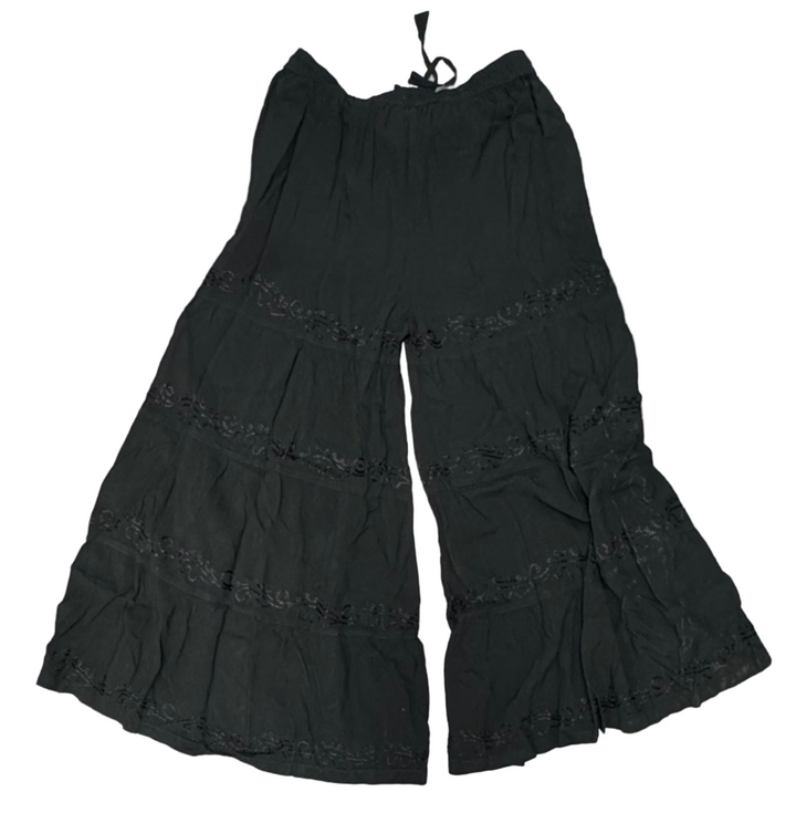 Scully Honey Creek Rayon Palazzo Pants - Black - Skorzie