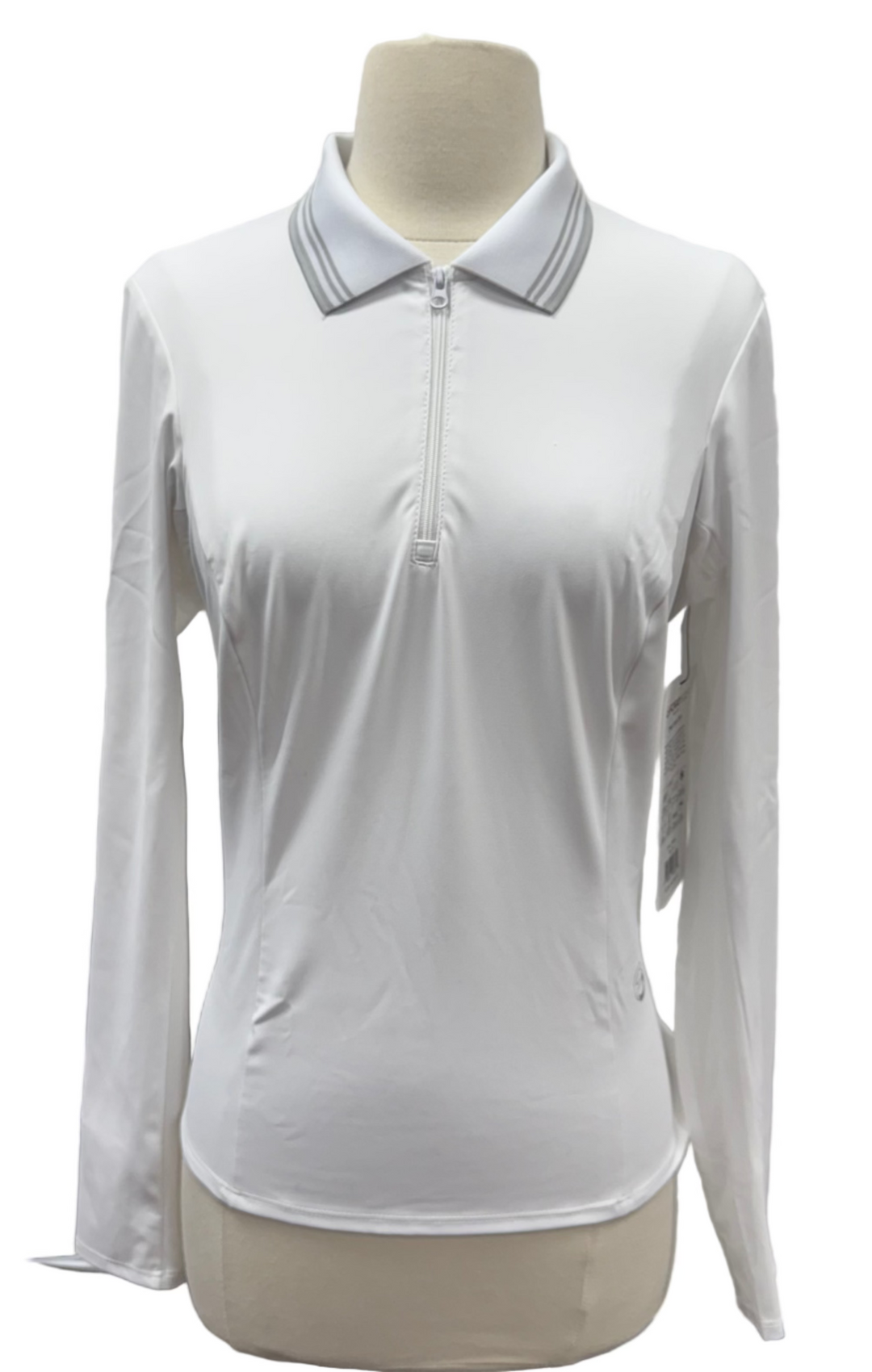 Foray Golf Mesh Inset Polo - White/Grey - Medium - Skorzie