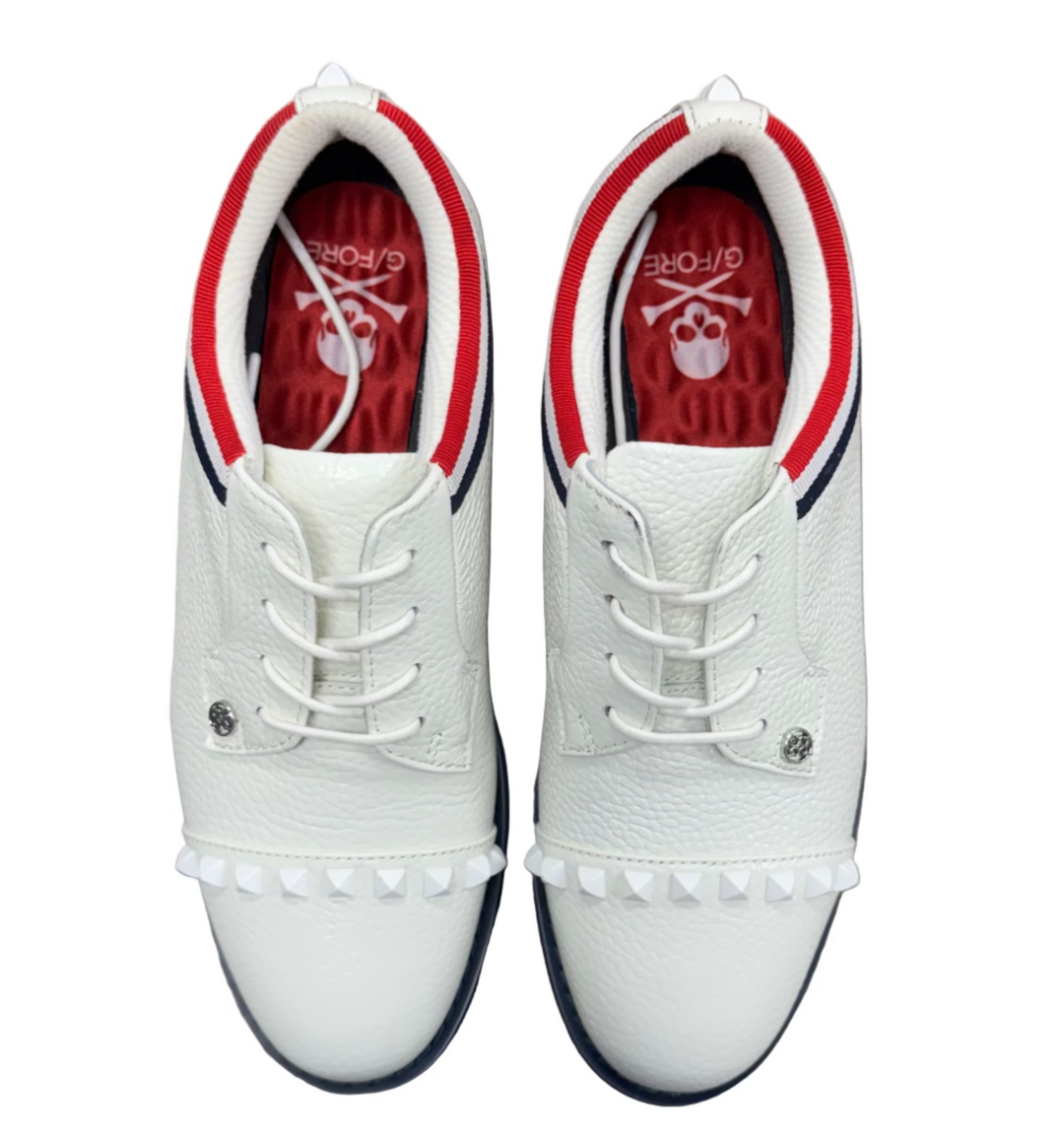 G/FORE Women's Grosgrain Stud Cap Toe Gallivanteer - Snow - Skorzie