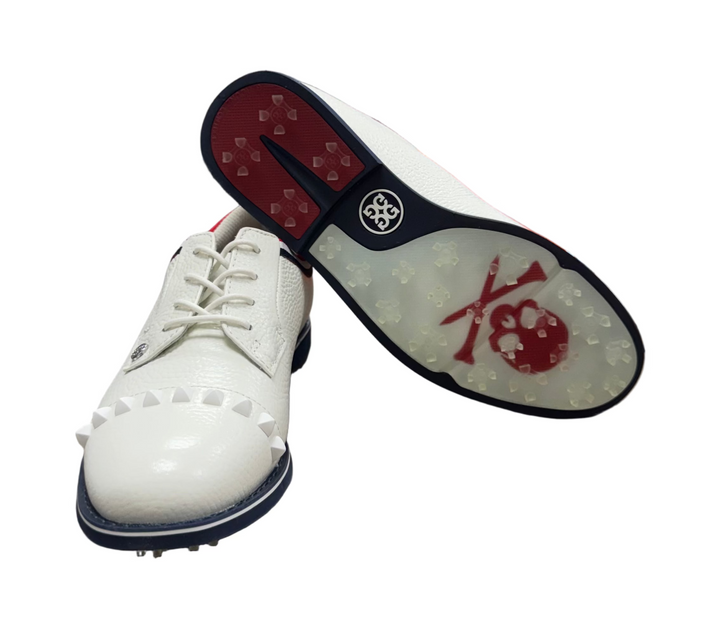 G/FORE Women's Grosgrain Stud Cap Toe Gallivanteer - Snow - Skorzie