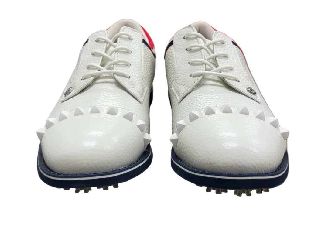 G/FORE Women's Grosgrain Stud Cap Toe Gallivanteer - Snow - Skorzie